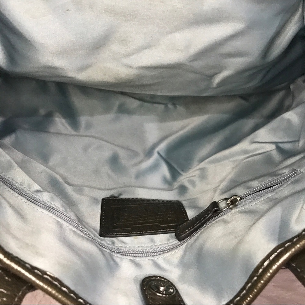 Coach Gray Patent Leather Kisslock Satchel Bag F15658 - Picture 10 of 16